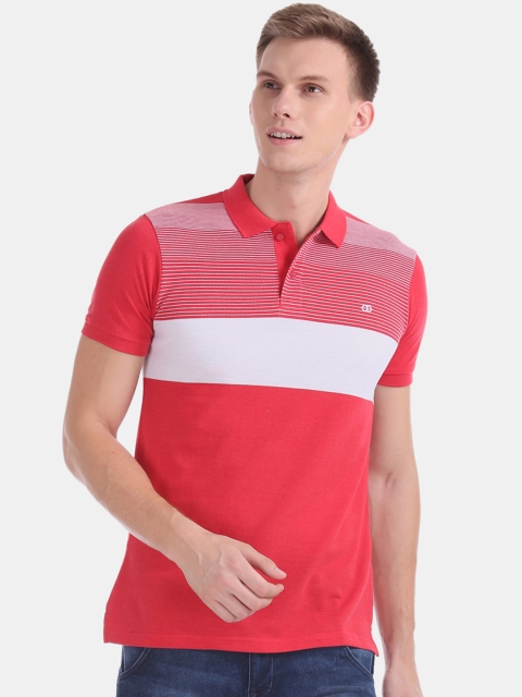 

Ruggers Men Red Colourblocked Polo Collar T-shirt