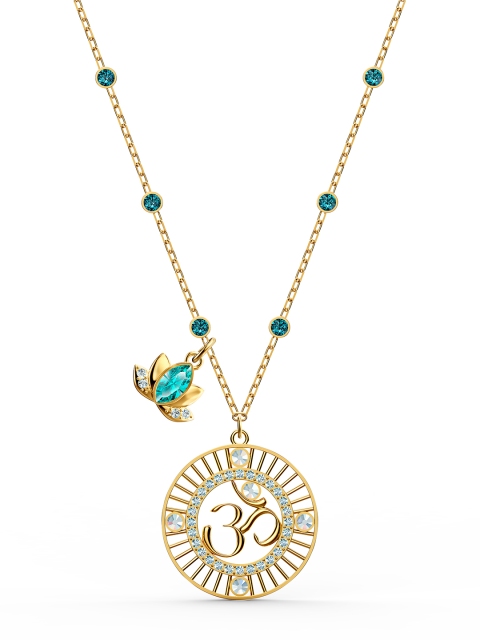 

SWAROVSKI Green Gold-Plated Symbolic Lotus Necklace