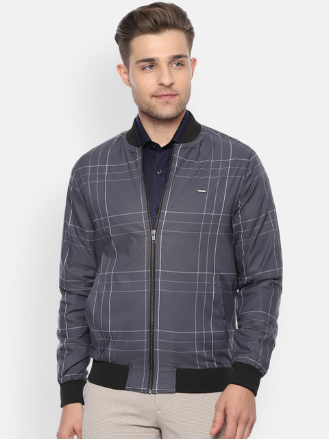 

Van Heusen Men Grey Checked Bomber