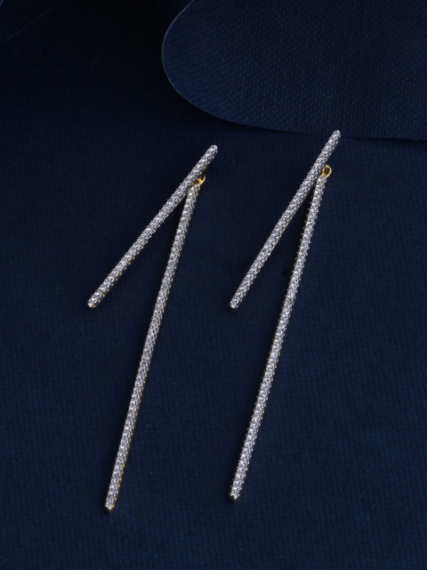 

Tistabene Gold-Plated & Silver-Toned Contemporary Drop Earrings