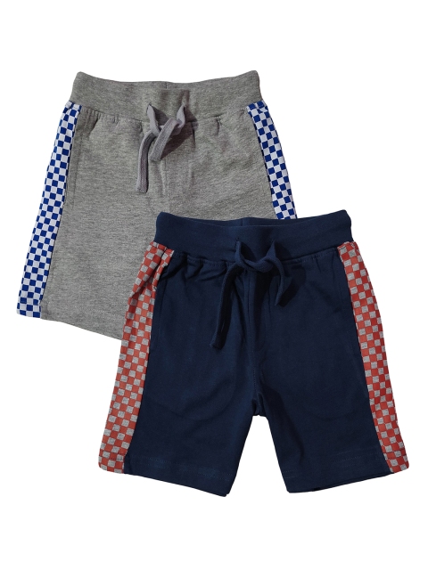 

KiddoPanti Boys Pack Of 2 Printed Regular Fit Regular Shorts, Navy blue