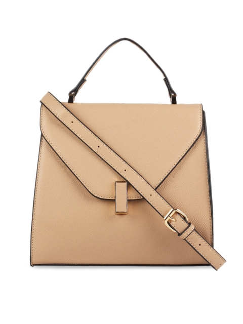 

Addons Beige Solid Handheld Bag