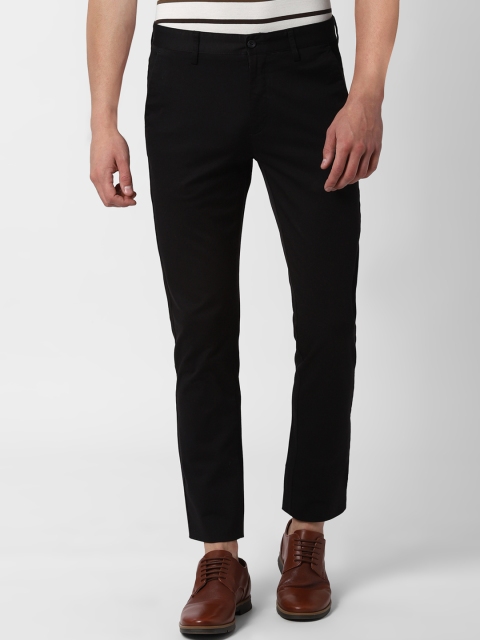 

Peter England Men Black Slim Fit Solid Regular Trousers