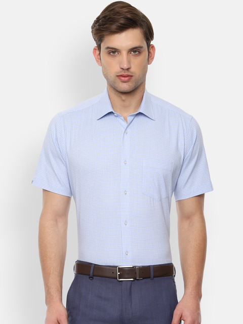 

Van Heusen Men Blue Regular Fit Checked Formal Shirt