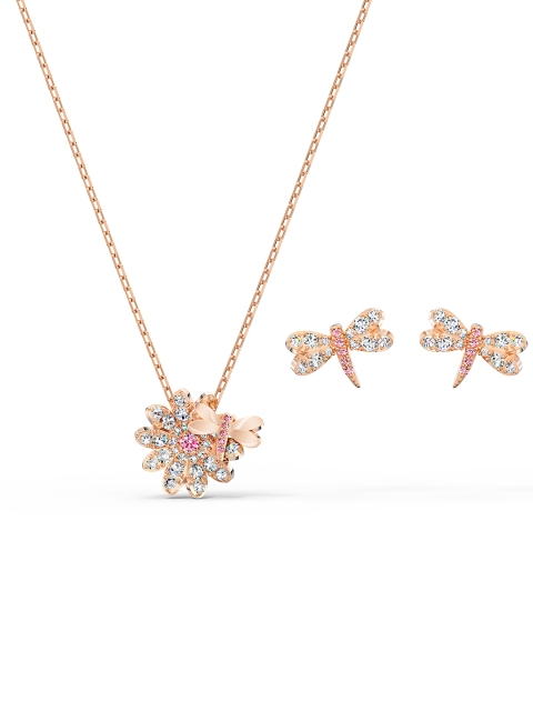 

SWAROVSKI Rose Gold-Plated Eternal Flower Set Dragonfly