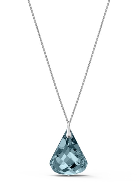 SWAROVSKI Silver-Toned Rhodium-Plated Spirit Necklace, Blue