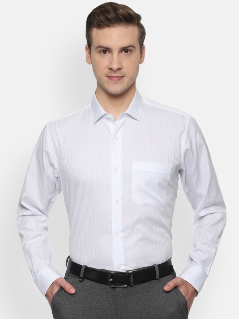 

Van Heusen Men White & Blue Regular Fit Striped Formal Shirt