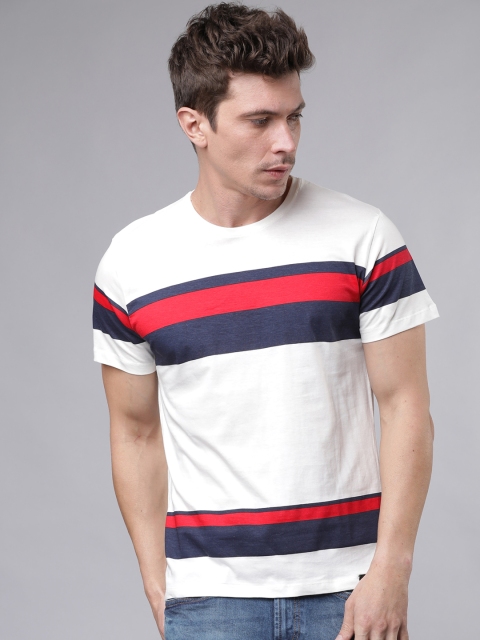 

Ecko Unltd Men White Striped Round Neck T-shirt