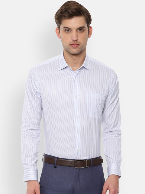 

Van Heusen Men Blue & White Slim Fit Striped Formal Shirt