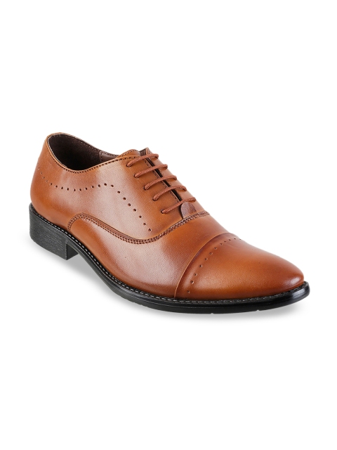 

Metro Men Tan Brown Perforated Formal Leather Oxfords