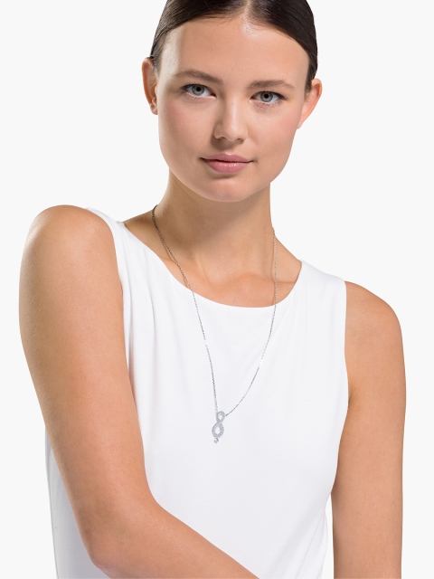 

SWAROVSKI White & Silver-Toned Rhodium-Plated Alloy Necklace
