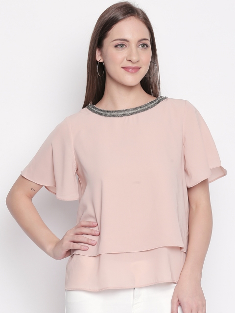 

Forever Glam by Pantaloons Women Pink Embellished Top