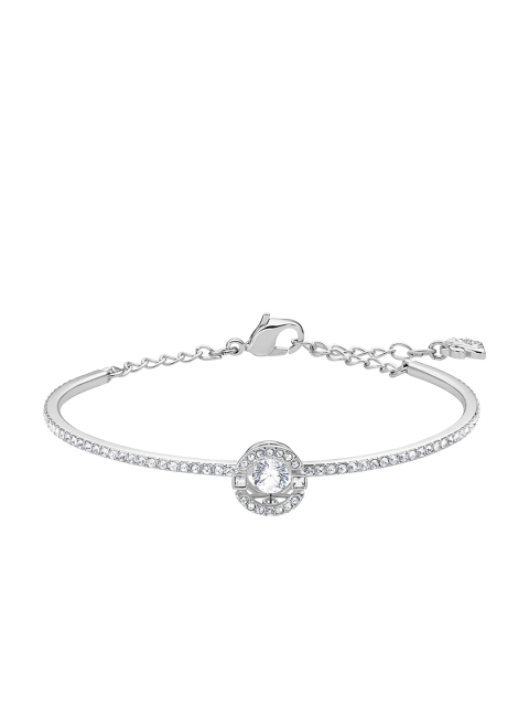 

SWAROVSKI White Rhodium-Plated Crystal-Studded Bangle-Style Bracelet