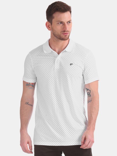 

Ruggers Men White Printed Polo Collar T-shirt