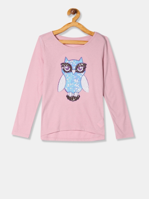 

The Childrens Place Girls Pink Sequinned Top
