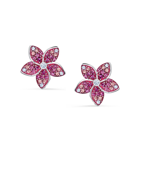 

SWAROVSKI Pink & Silver-Toned Contemporary Studs