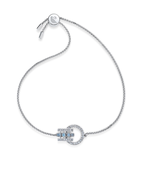 

SWAROVSKI Silver-Toned Rhodium-Plated Further Charm Bracelet