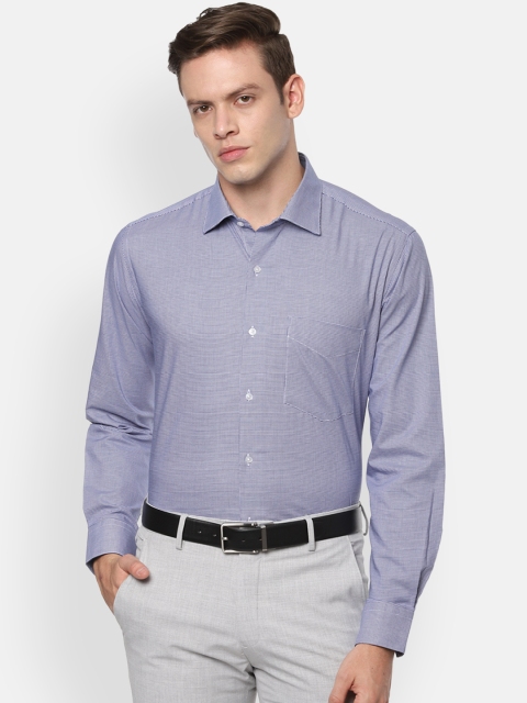 

Van Heusen Men Blue & White Regular Fit Printed Formal Shirt
