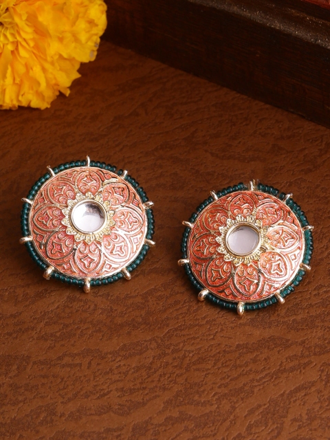 Shoshaa Gold-Plated & Pink Circular Studs