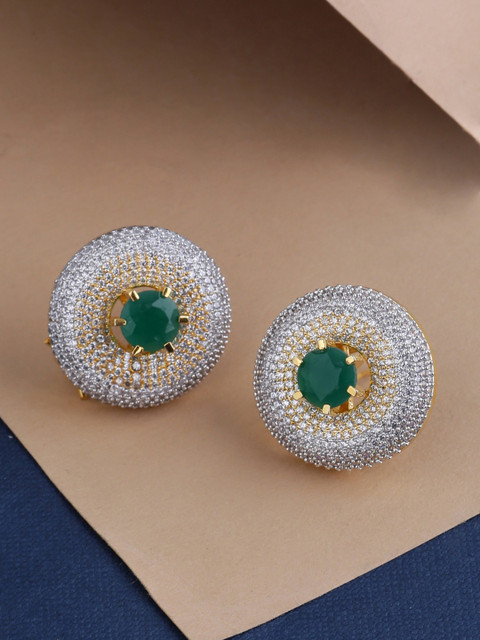 

Tistabene Gold-Plated Green Circular Studs