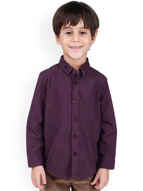 

One Friday Boys Burgundy Regular Fit Solid Casual Shirt