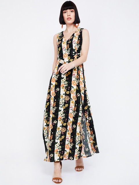 

CODE by Lifestyle Women Off-White Floral Printed Maxi Dress