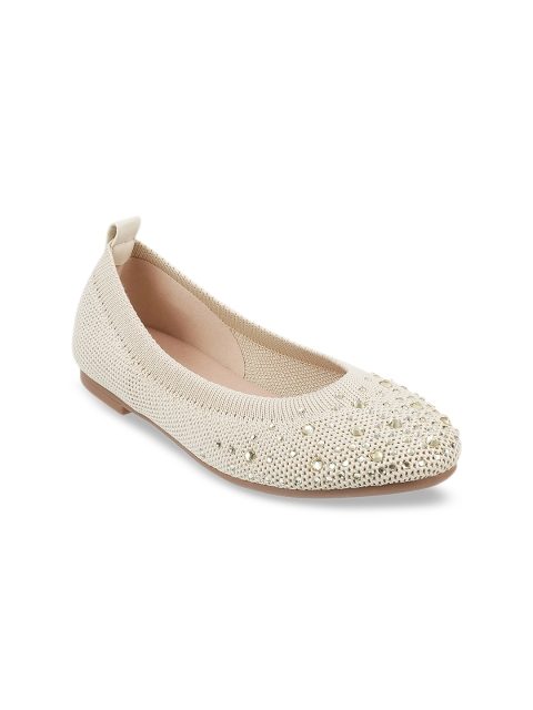 

Metro Girls Beige Woven Design Ballerinas