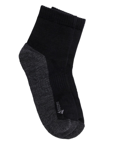 

Kosha Men Black & Grey Colourblocked Merino Wool Ankle Length Casual Socks