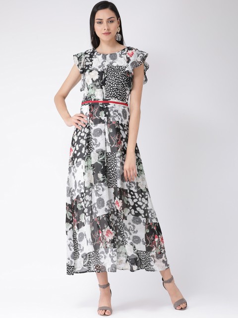 

Latin Quarters Women Off-White Printed Fit and Flare Dress