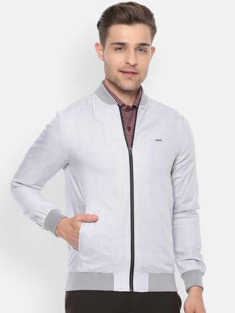 

Van Heusen Men Grey Checked Bomber