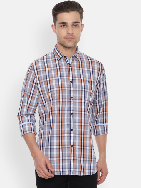 

Van Heusen Sport Men Grey & Black Slim Fit Checked Casual Shirt