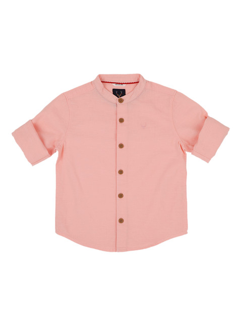 

Allen Solly Junior Boys Pink Regular Fit Solid Casual Shirt