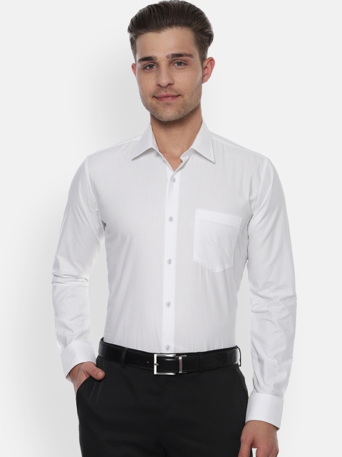 

Van Heusen Men White Slim Fit Printed Formal Shirt