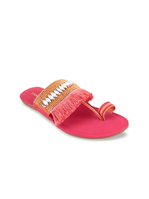 

Chumbak Women Fuchsia Embellished One Toe Flats