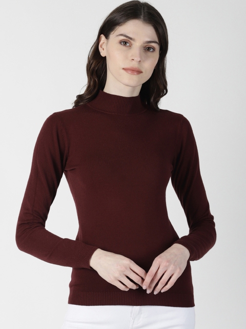 

Deal Jeans Women Maroon Self Design Top
