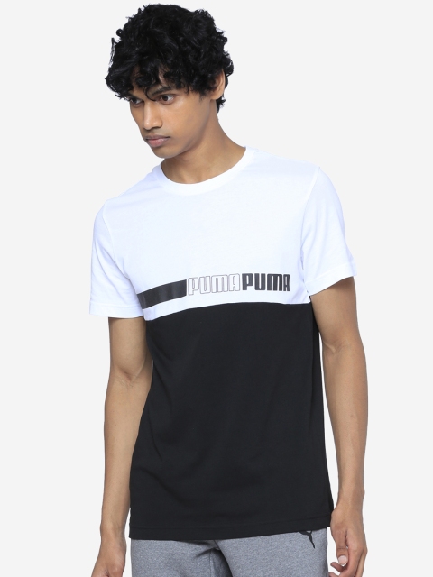 

Puma Men White Colourblocked Round Neck Advancer T-shirt