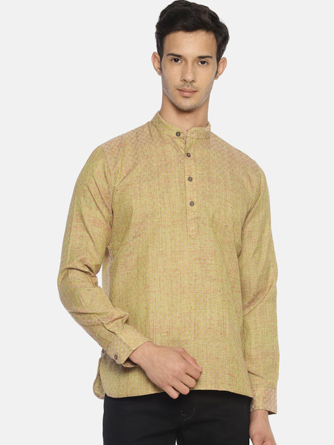 

TATTVA Men Brown Solid Straight Kurta