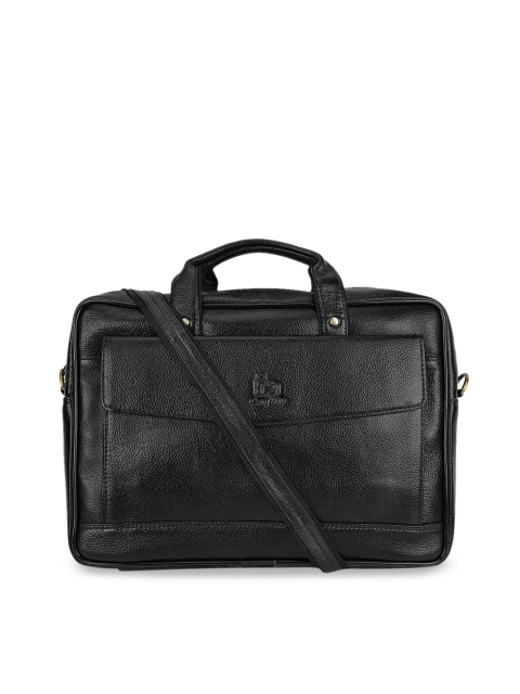 

Carry Trip Unisex Black Solid Leather Messenger Bag