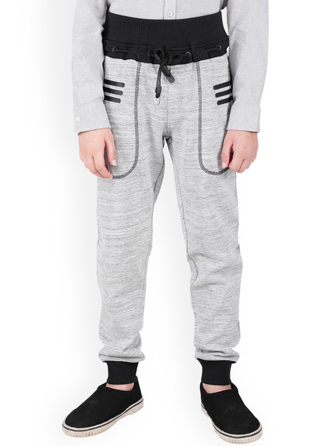 

One Friday Boys Grey Regular Fit Solid Joggers