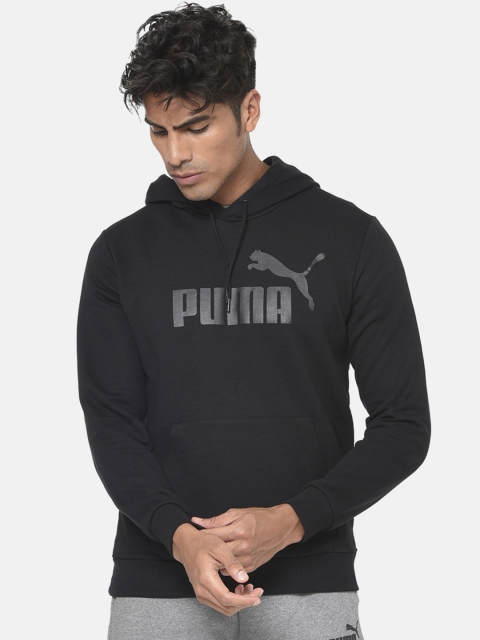 Puma Men Black Printed ESS+ Hoody TR Sweatshirt