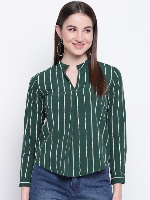 

Mayra Women Green Striped Top