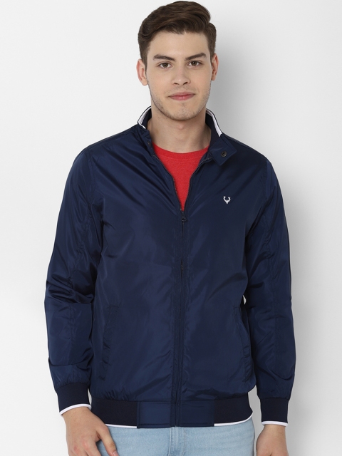 

Allen Solly Men Navy Blue Solid Bomber Jacket