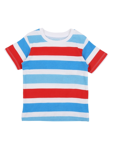 

Pantaloons Baby Boys Blue & Red Striped Round Neck T-shirt