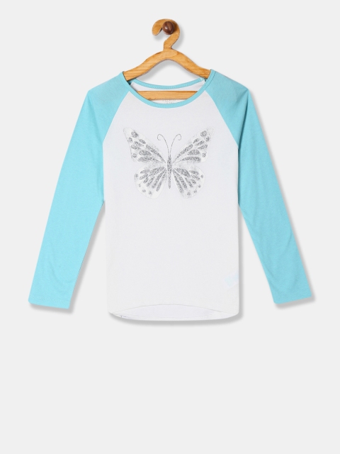 

The Childrens Place Girls White Sequinned Round Neck T-shirt