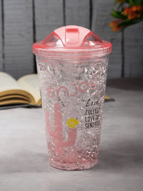 

Archies Pink & Transparent Printed Sipper Bottle With Freezing Gel