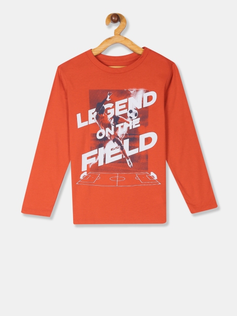 

The Childrens Place Boys Orange Printed Round Neck T-shirt