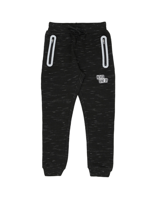 

Pantaloons Junior Boys Black & White Self-Design Joggers