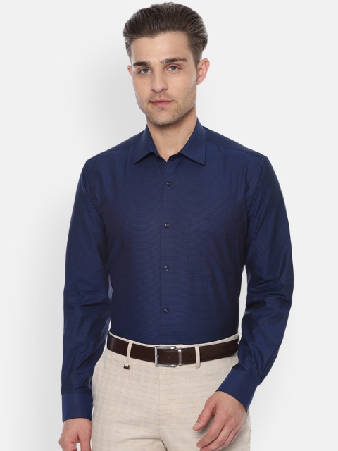 

Van Heusen Men Navy Blue Regular Fit Printed Formal Shirt