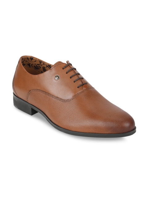

Van Heusen Men Brown Textured Leather Formal Oxfords