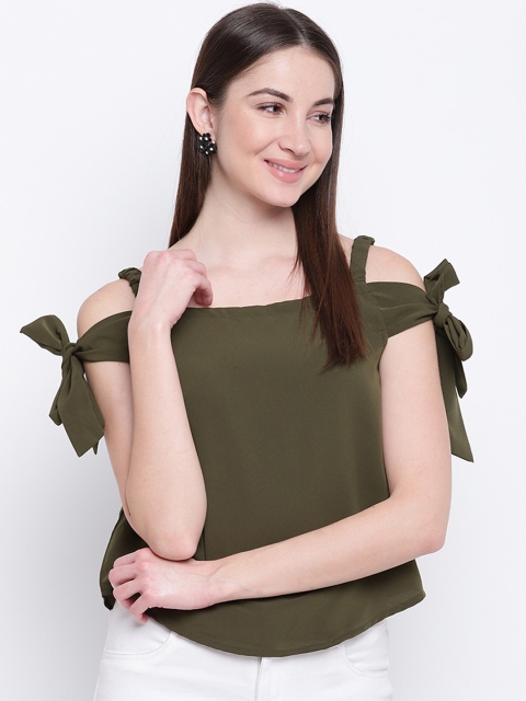 

Mayra Women Olive Green Solid Top